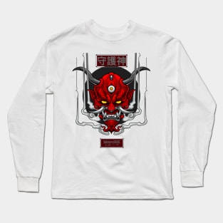 The Protector Oni Mask Red Long Sleeve T-Shirt